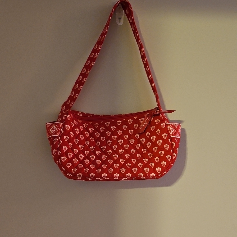 Vera Bradley Red Heart Pattern Shoulder Bag